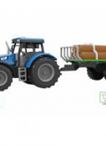 Traktor z przyczepą z drewnem,dźwiękami i światłem