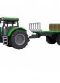 Traktor z przyczepą, dźwiękami i światłem