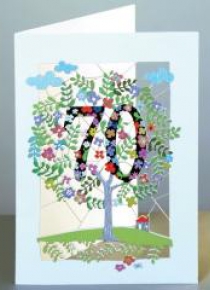Karnet PM170 wycinany + koperta Urodziny 70