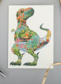Karnet A100 B6 + koperta Tyranozaur