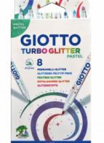 Pisaki Turbo Glitter pastel 8 kolorów GIOTTO