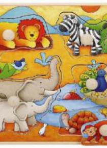 Puzzle drewniane pinezki Afryka
