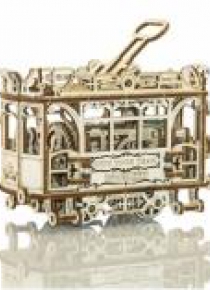 Drewniane puzzle 3D City Tram + tory kolejowe