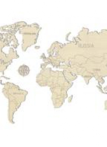Drewniane puzzle 3D Mapa Świata M