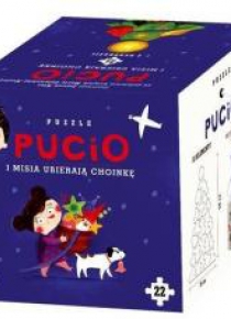 Puzzle - Pucio i Misia ubierają choinkę