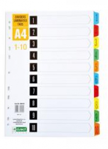 Przekładki kartonowe 1-10 index laminowany D.RECT