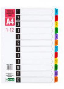 Przekładki kartonowe 1-12 index laminowany D.RECT