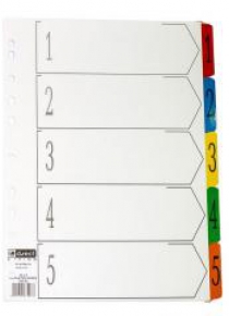 Przekładki kartonowe 1-5 index laminowany D.RECT