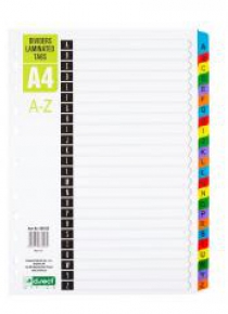 Przekładki kartonowe A-Z index laminowany D.RECT