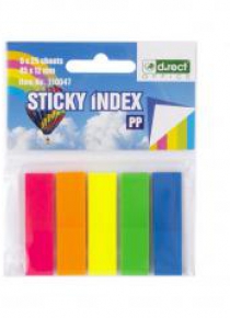Zakładki indeksujące 45x12mm 5x25 sztuk D.RECT