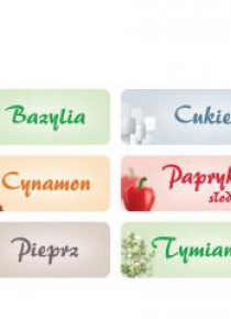 Naklejki foliowe - przyprawy po polsku