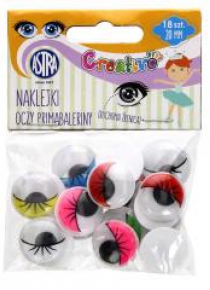 Oczy samoprzylepne z rzęsami 20 mm Primabalerina