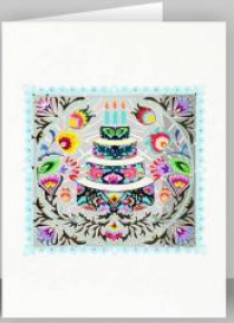 Karnet PM567 wycinany + koperta Folk - tort