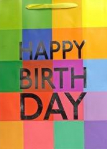 Torebka brokat L Happy Birthday 1322-2