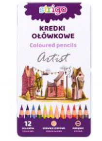 Kredki ołówkowe okragłe 12 kolorów STRIGO