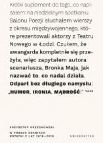 W trzech zdaniach. Zapiski z lat 2018/2019