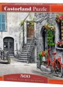 Puzzle 500 Uroczy zaułek z czerwonym rowerem CASTO