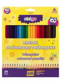 Kredki ołówkowe trójkątne 24 kolory STRIGO