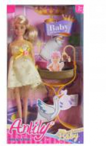 Lalka 30 cm w ciąży + akcesoria