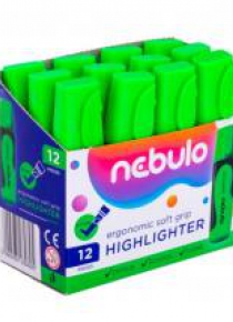 Zakreślacz zielony (12szt) NEBULO