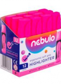 Zakreślacz różowy (12szt) NEBULO