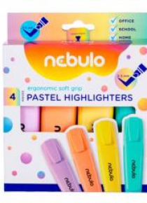 Zakreślacz pastelowy 4 kolory NEBULO