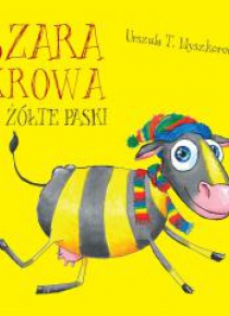 Szara krowa w żółte paski