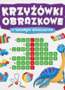Krzyżówki obrazkowe z wesołym dinozaurem