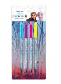 Zestaw 4 brokatowych długopisów - Frozen II