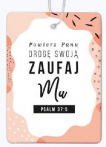 Zawieszka zapachowa - New car Ps. 37:5 łososiowy