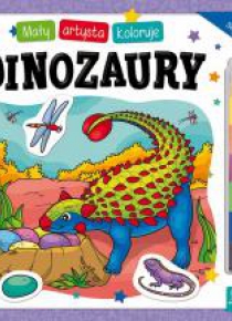 Mały artysta koloruje dinozaury
