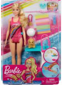 Barbie Zestaw Lalka pływaczka z pieskiem