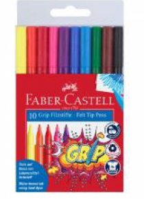 Flamastry Grip 10 kol. w etui FABER CASTELL