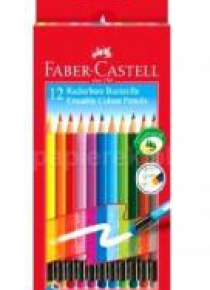 Kredki z gumką 12 kolorów FABER CASTELL