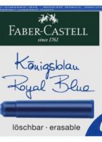 Naboje krótkie niebieskie 6szt FABER CASTELL