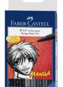 Zestaw do kaligrafii Manga 8 kol FABER CASTELL