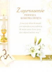Zaproszenie brokat Komunia (10szt.)