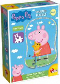 Puzzle 12 Kształty - Świnka Peppa i Teddy