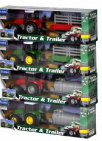 Traktor + naczepa 1:32 zielony ver. 1