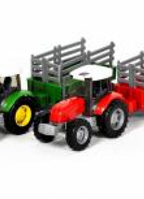 Traktor + naczepa 1:32 czerwony ver. 2