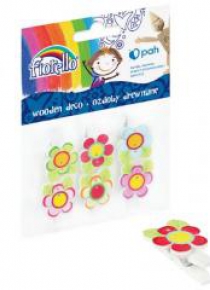 Ozdoby drewniane Spinacz Kwiatek 6szt FIORELLO