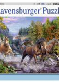 Puzzle 100 Galop koni przez rzekę