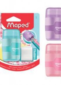 Temperówka z gumką Connect pastel 2 otwory MAPED