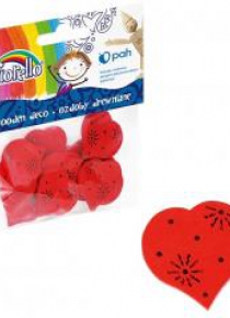 Ozdoby drewniane Serduszka 15szt FIORELLO