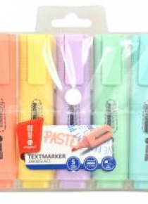 Zakreślacze pastelowe etui 5 kolorów MemoBe