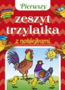 Pierwszy zeszyt trzylatka z naklejkami
