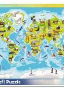 Puzzle ramkowe 25 Mapa świata ze zwierzętami TREFL