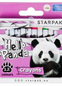 Kredki woskowe 12 kolorów Panda