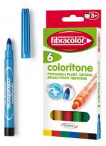 Pisaki Coloritone 6 kolorów FIBRACOLOR