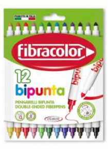 Pisaki Bipunta Double Point 12 kol FIBRACOLOR
